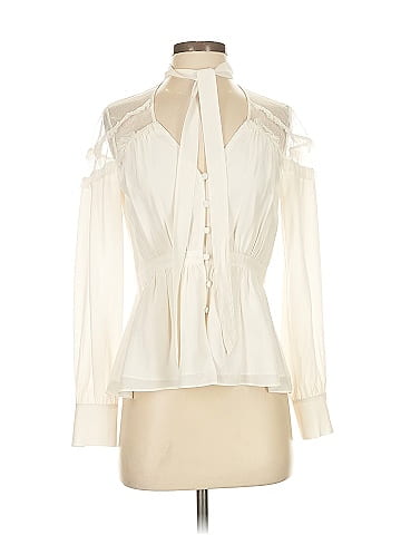 Cinq à Sept Long Sleeve Silk Top (view 1)