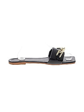 Louis Vuitton 100% Leather Black Leather Embellished Slide Sandals Size EU (IT) 41 / US 11