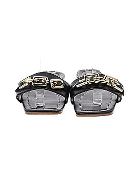 Louis Vuitton 100% Leather Black Leather Embellished Slide Sandals Size EU (IT) 41 / US 11