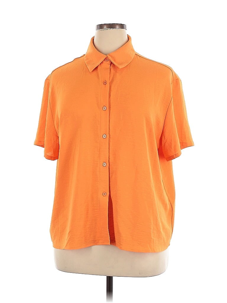 RACHEL ZOE TJX Pre-owned Short Sleeve Blouse In Orange