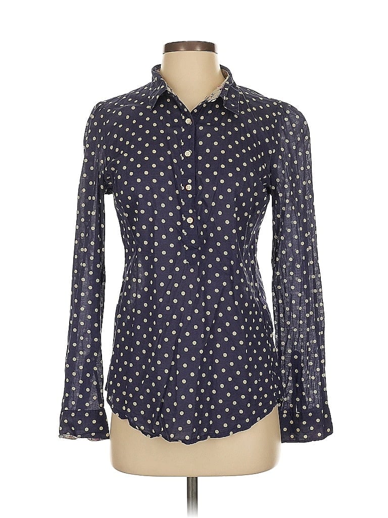 Pre-owned Birds Of Paradis By Trovata Long Sleeve Button Down Shirt In Blue