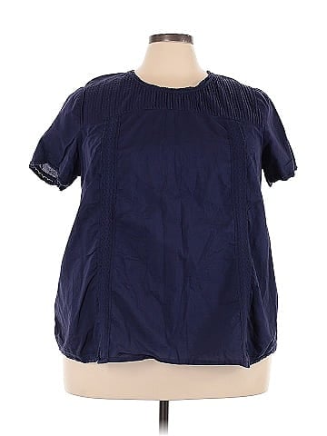 LOGO by Lori Goldstein Short Sleeve Blouse (view 1)
