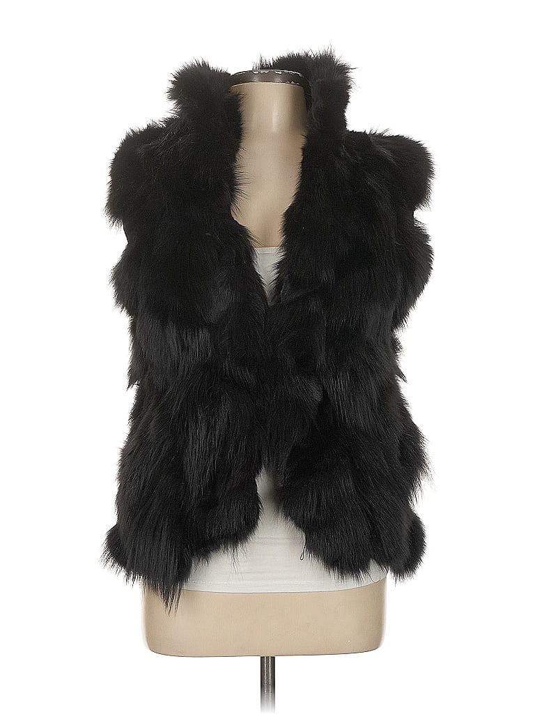 Adrienne Landau 100% Fox Black Faux Fur Vest Size M - photo 1