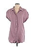 Shade & Shore 100% Cotton Checkered-gingham Purple Romper Size M - photo 1