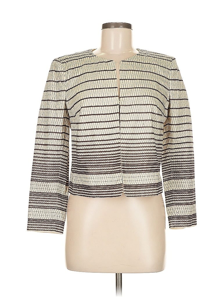 Pre-owned Talbots Blazer Jacket In White