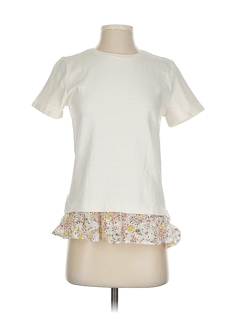 Pre-owned Ann Taylor Loft Short Sleeve T-shirt In White