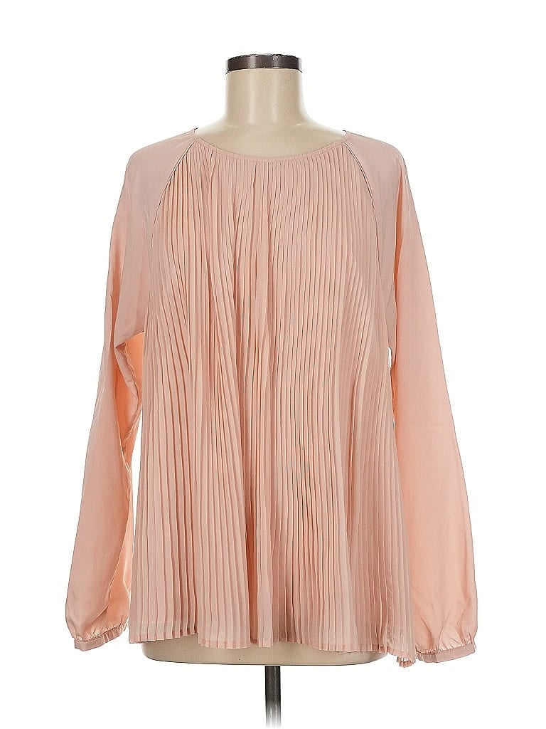 Pre-owned Calvin Klein Long Sleeve Blouse In Pink