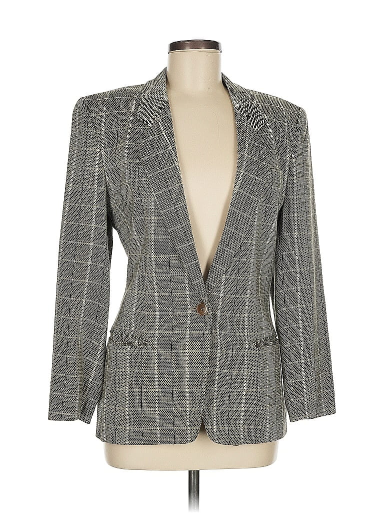 Giorgio Armani Plaid Gray Blazer Size 6 - photo 1