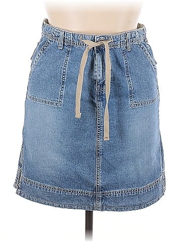 Hydraulic Denim Skirt (view 1)