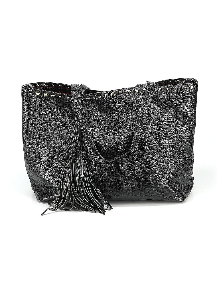 Laggo 100% Leather Solid Black Leather Shoulder Bag One size - photo 1