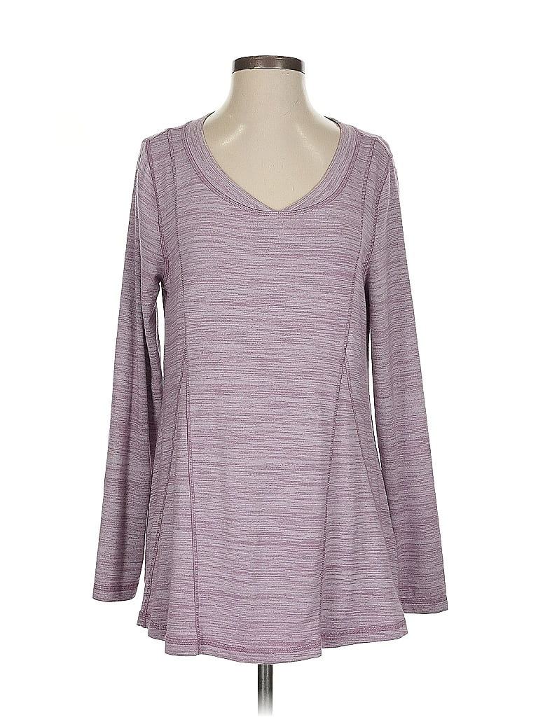 Pre-owned Soft Surroundings Long Sleeve T-shirt In Purple