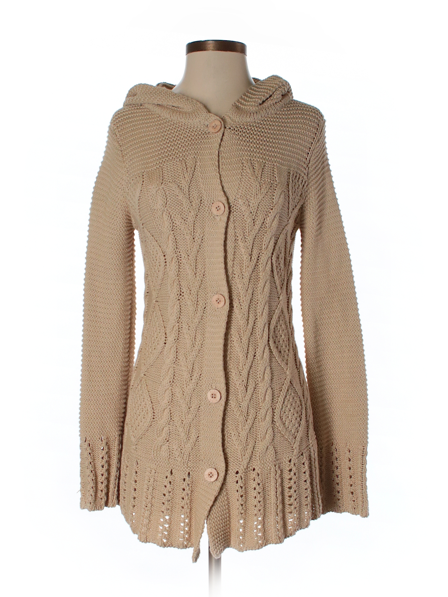 BCBGMAXAZRIA 100% Cotton Solid Tan Cardigan Size S - 77% off | thredUP