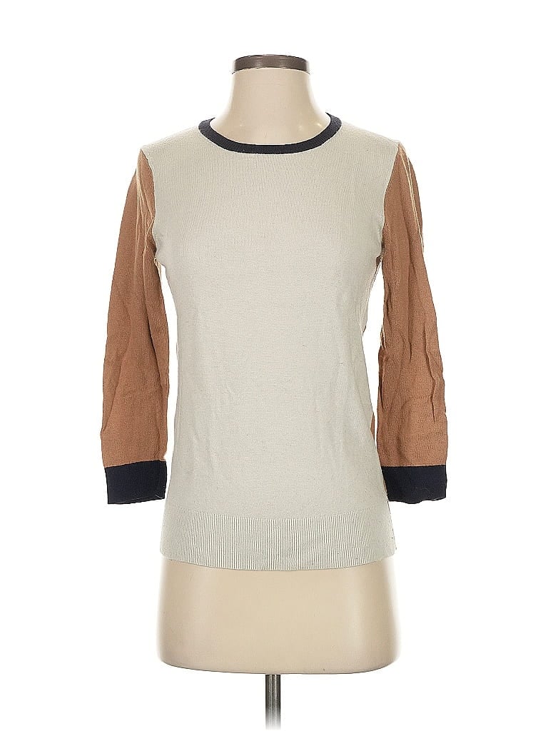 Ann Taylor LOFT Color Block Tan Pullover Sweater Size S - photo 1