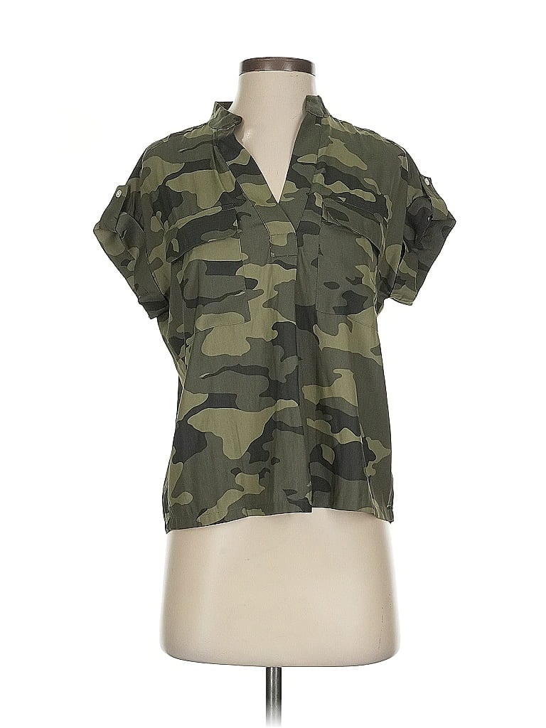 Pre-owned Banana Republic Short Sleeve Blouse In Green