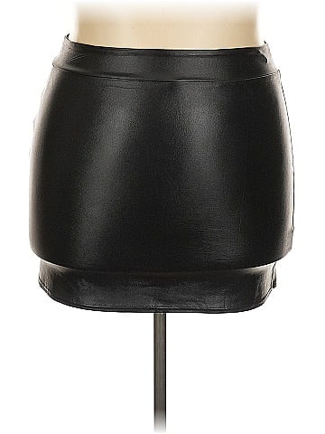 Kate Kasin Faux Leather Skirt (view 1)