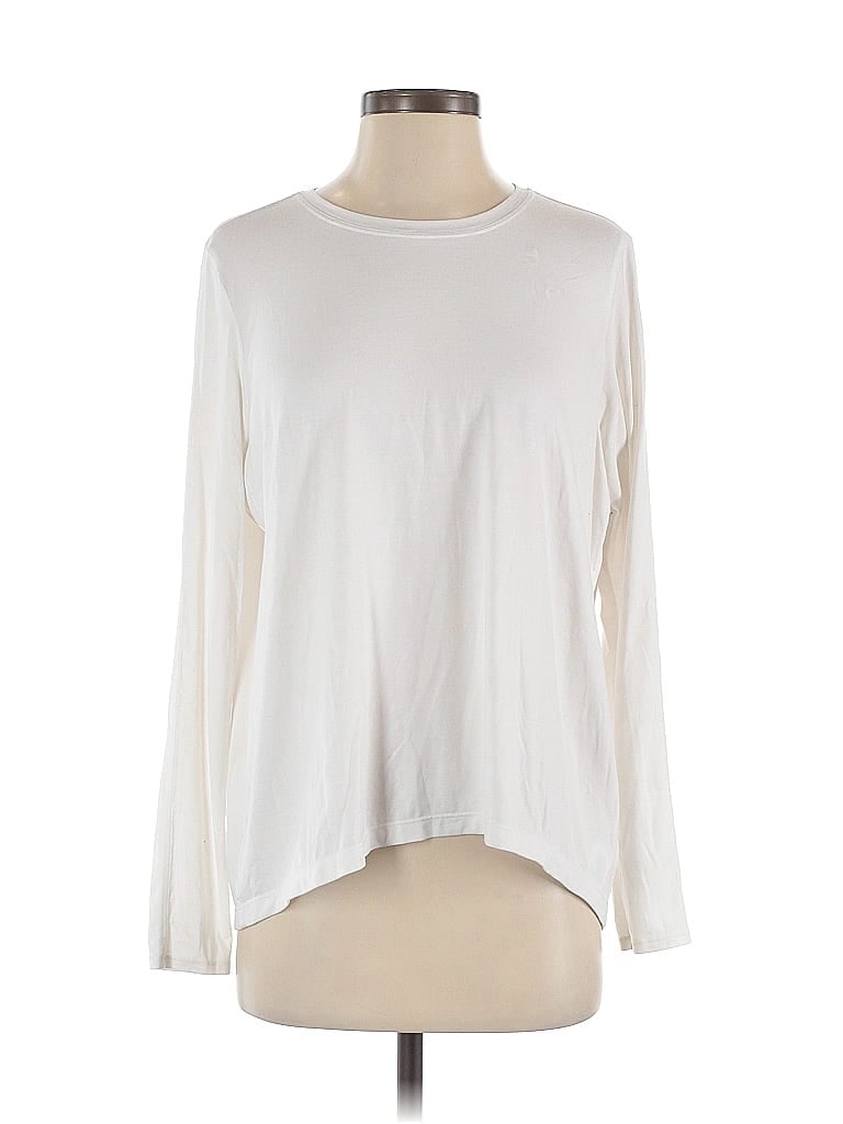 Pre-owned Athleta Long Sleeve T-shirt In White