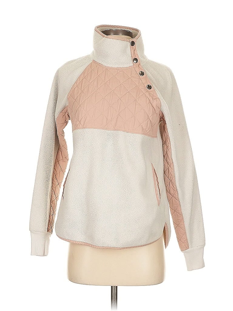 Pre-owned Abercrombie & Fitch Fleece Jacket In White