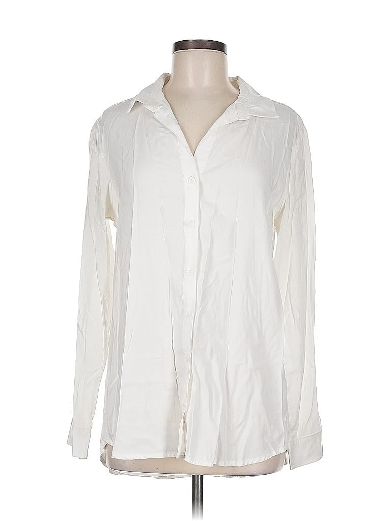 Click to view more detailed imagery on our partner's website Pre-owned Cloth & Stone Long Sleeve Blouse In White