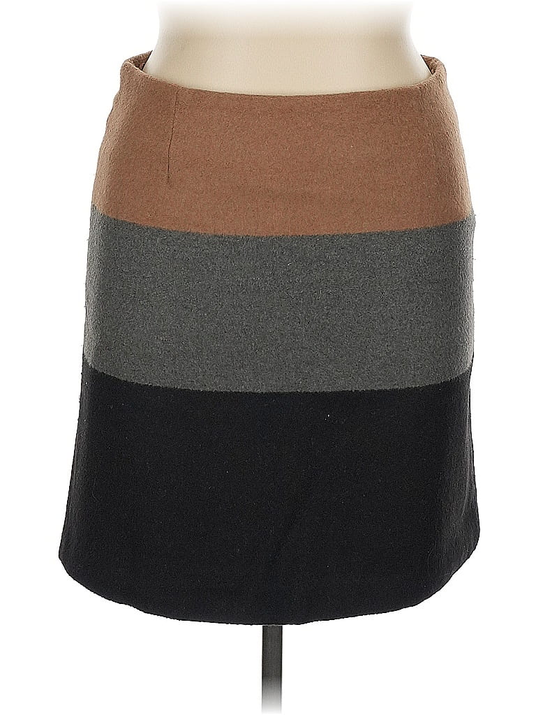 Amanda + Chelsea Color Block Brown Casual Skirt Size 14 - photo 1