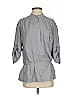 Fossil 100% Polyester Gray 3/4 Sleeve Blouse Size XS - photo 1