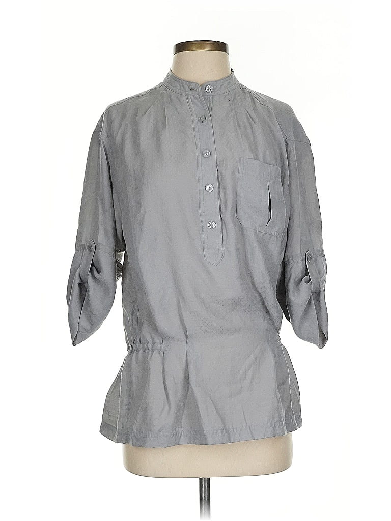Fossil 100% Polyester Gray 3/4 Sleeve Blouse Size XS - photo 1