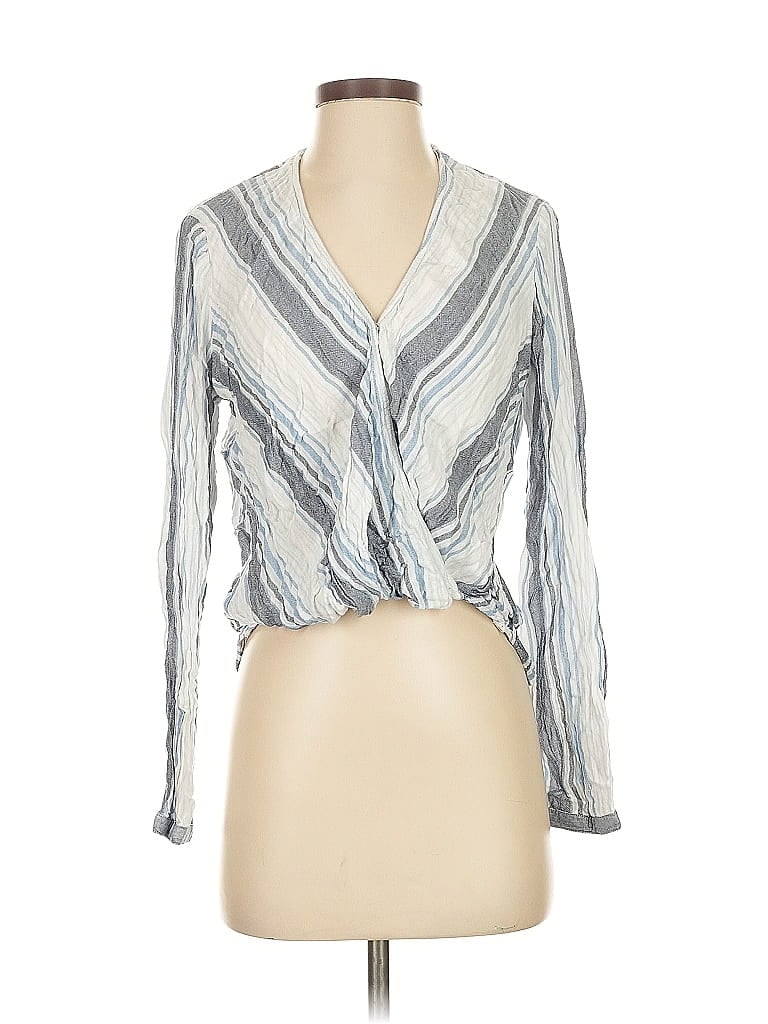 Pre-owned Splendid Long Sleeve T-shirt In Silver