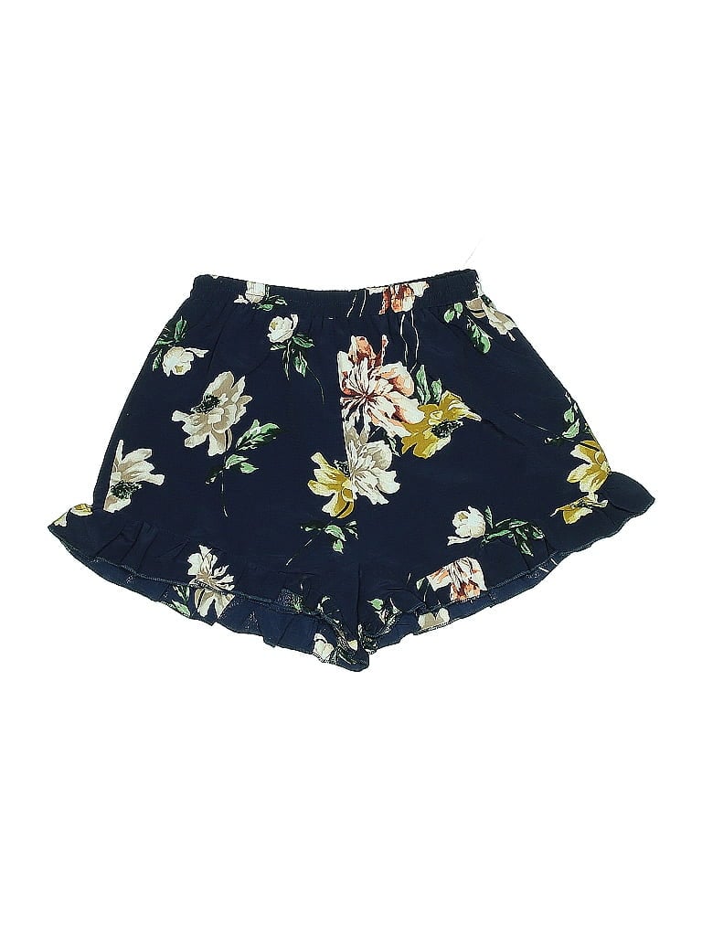 Love & Other Things 100% Polyester Floral Blue Shorts Size S - photo 1