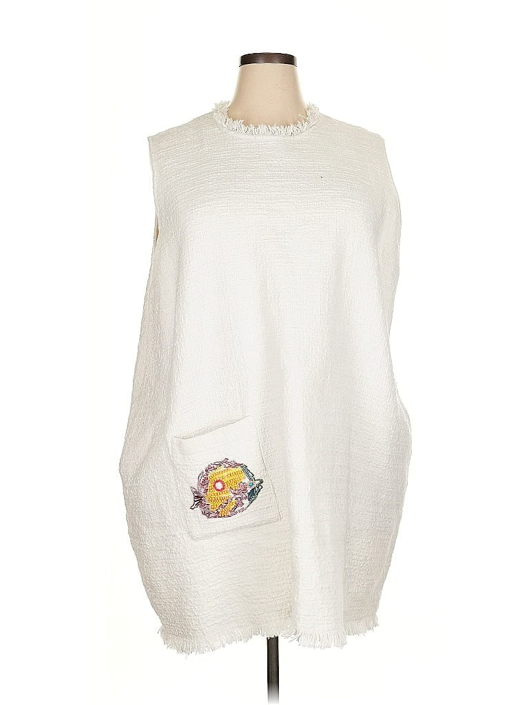 Frances Valentine 100% Cotton White Casual Dress Size 3X - photo 1
