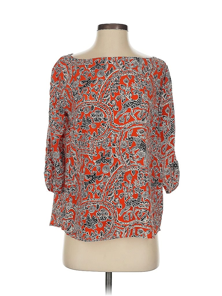 Pre-owned Joie 3/4 Sleeve T-shirt In Orange