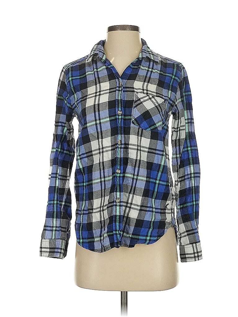 Pre-owned American Eagle Outfitters Long Sleeve Button Down Shirt In Blue