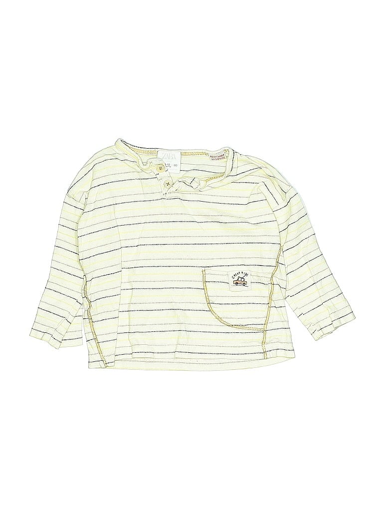 Pre-owned Zara Baby Babies' Long Sleeve Henley Shirt In Green