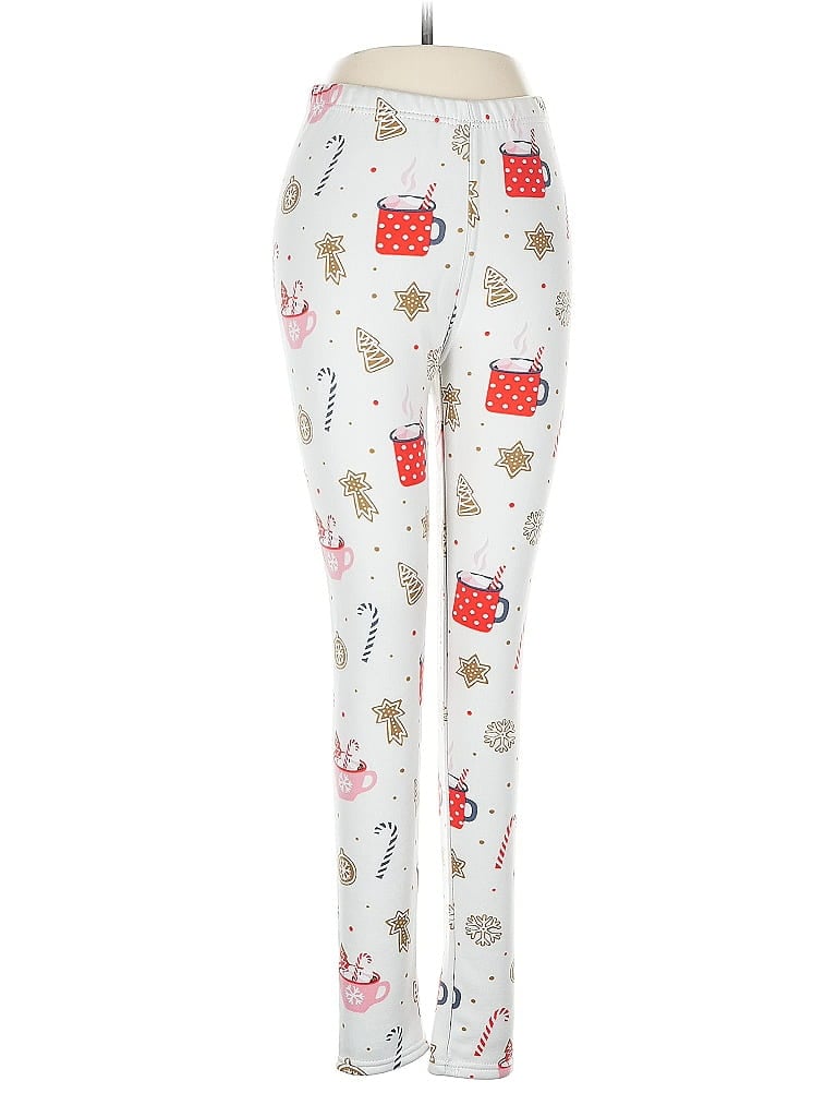 Just Cozy Print White Leggings Size M - photo 1