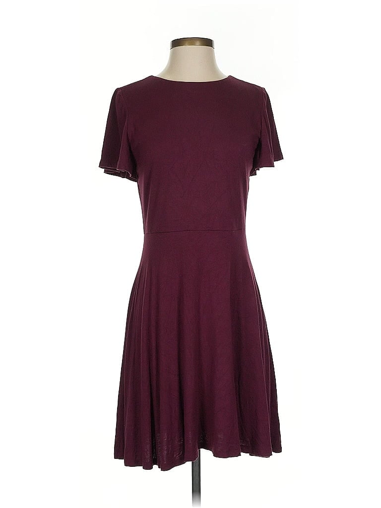 Pre-owned Ann Taylor Loft Casual Dress In Burgundy
