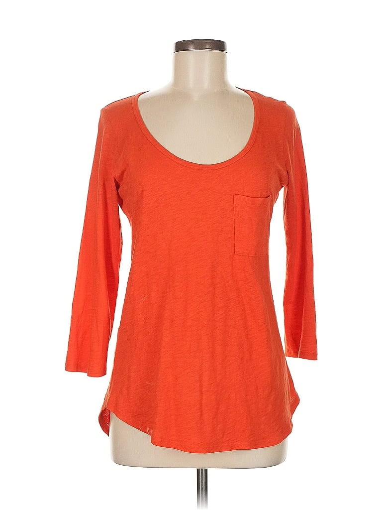 Pre-owned Velvet By Graham & Spencer 3/4 Sleeve T-shirt In Orange
