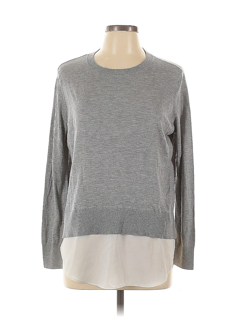 Pre-owned H&m Pullover Sweater In Gray