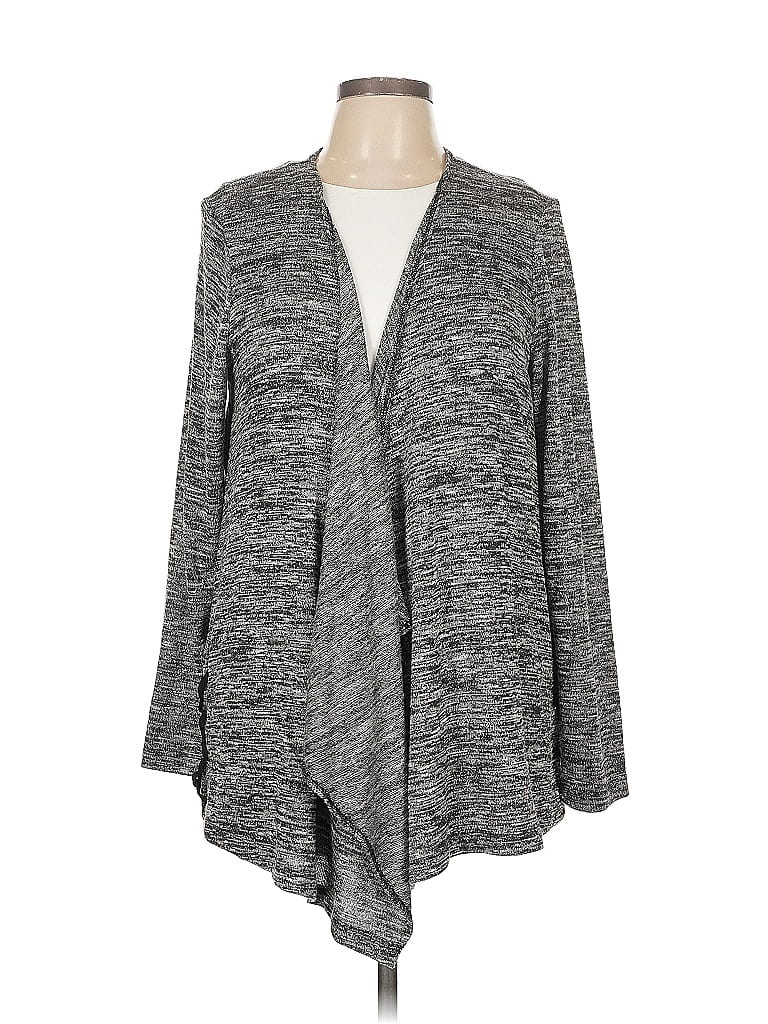 Pre-owned Roz & Ali Cardigan Sweater In Gray