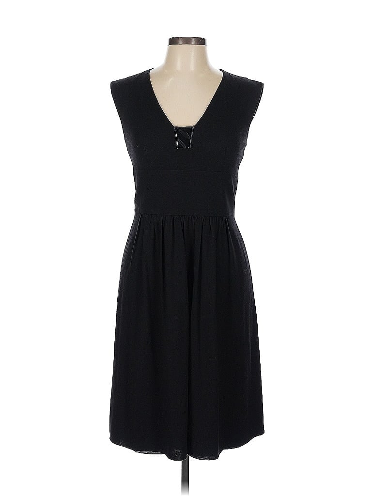Akris Punto 100% Wool Solid Black Casual Dress Size 8 - photo 1