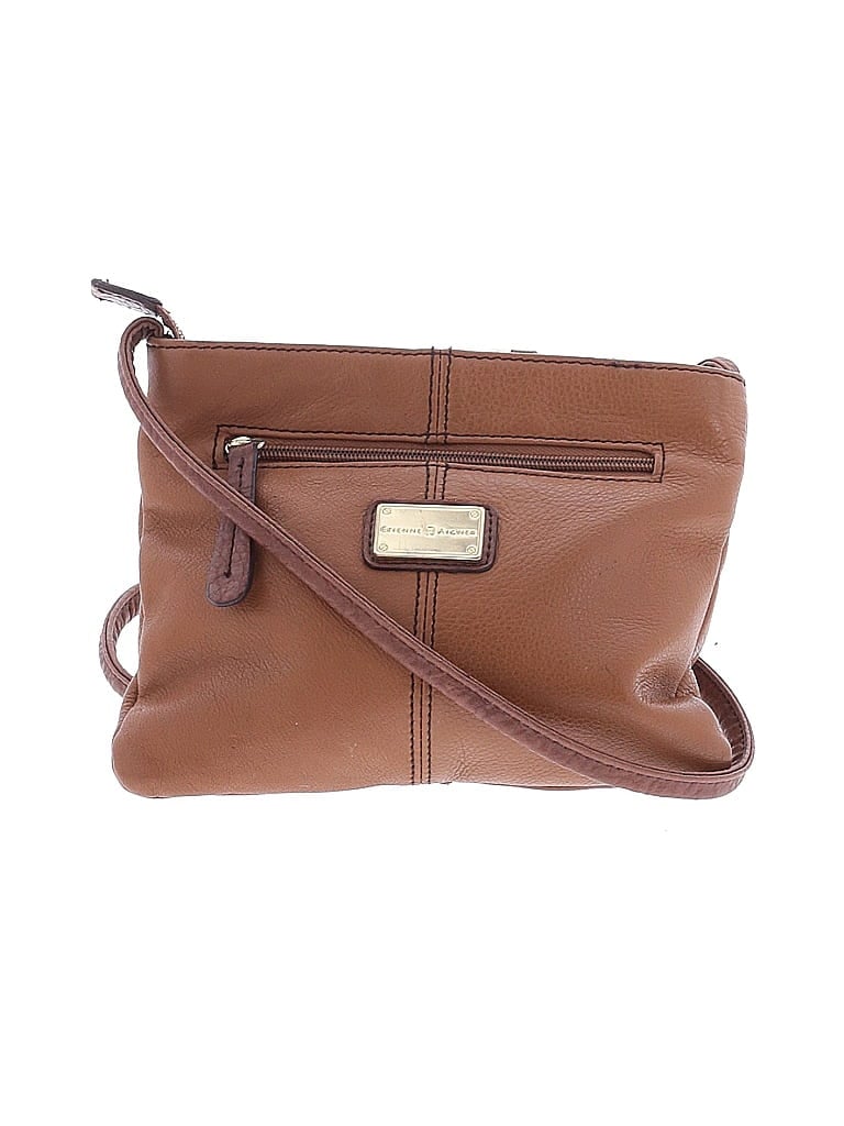 Etienne Aigner Brown Tan Leather Crossbody Bag One size - photo 1
