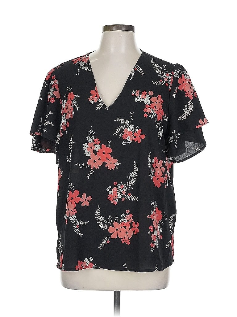 Pre-owned Michael Michael Kors Short Sleeve Blouse In Black