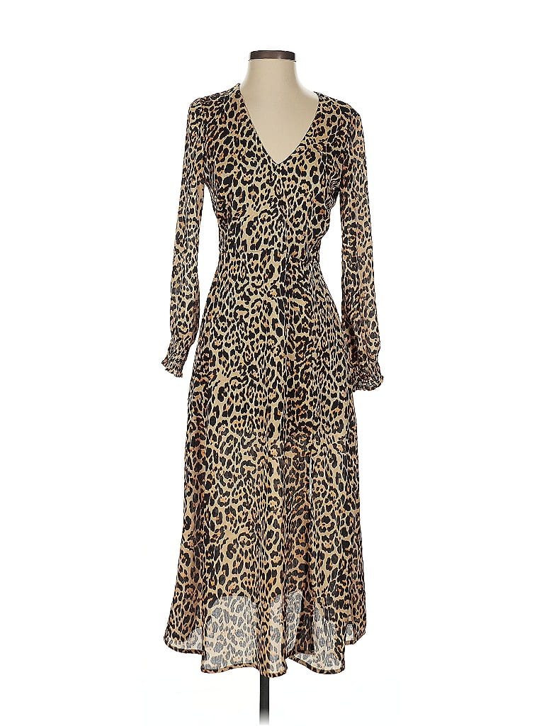 Pre-owned Nsr Casual Dress In Brown