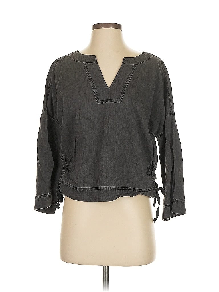 Pre-owned Madewell 3/4 Sleeve Blouse In Black