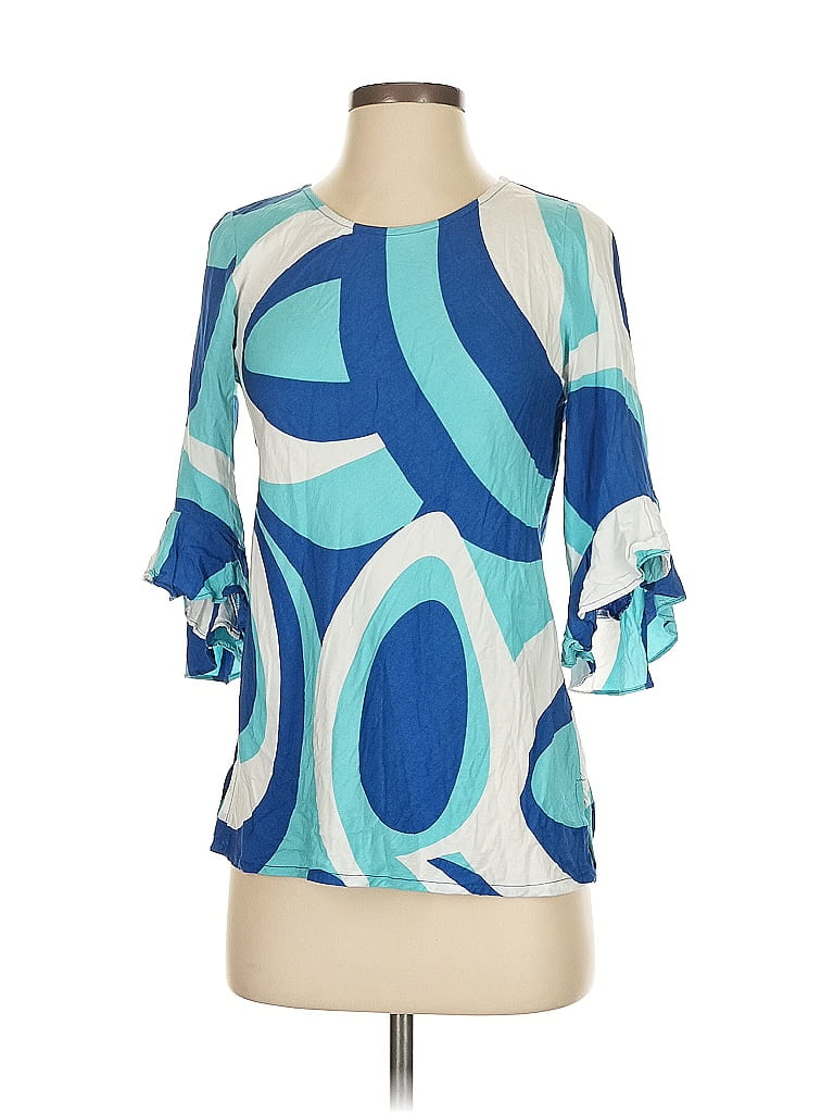 Pre-owned Escapada 3/4 Sleeve Blouse In Blue