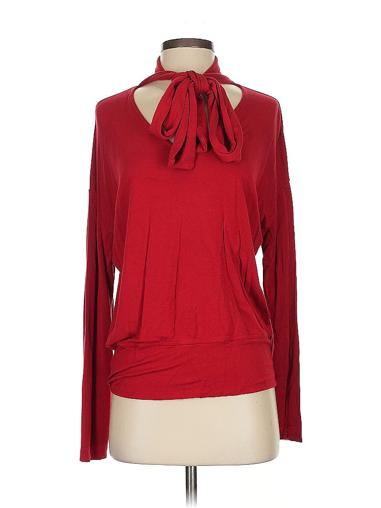 Pre-owned Cabi Long Sleeve Blouse In Red
