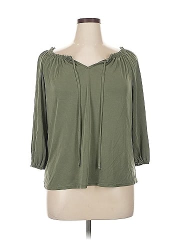Green Envelope 3/4 Sleeve Blouse (view 1)