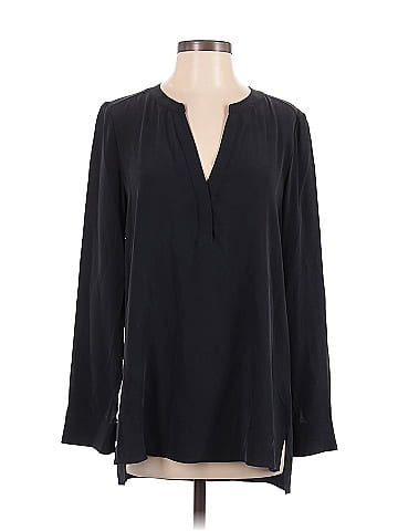 R | Label Long Sleeve Silk Top (view 1)
