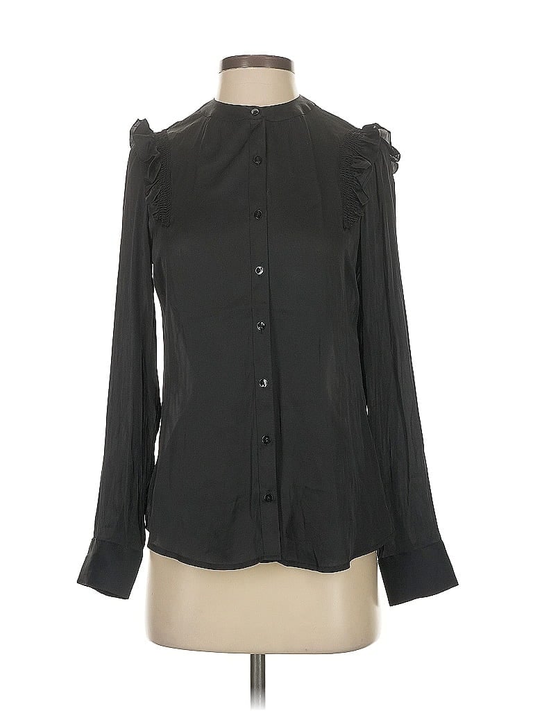 Pre-owned Express Long Sleeve Blouse In Black