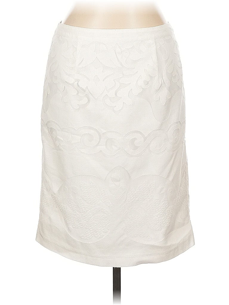 Pre-owned Halogen Formal Skirt In White