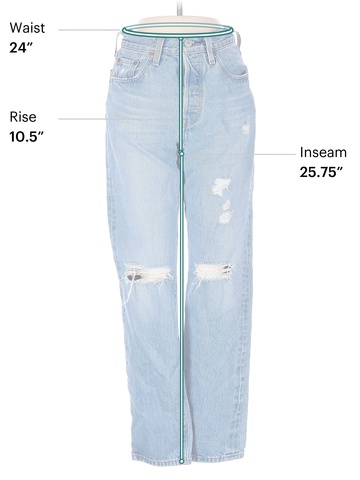 Levi's 100% Cotton Blue Jeans Size 24 waist