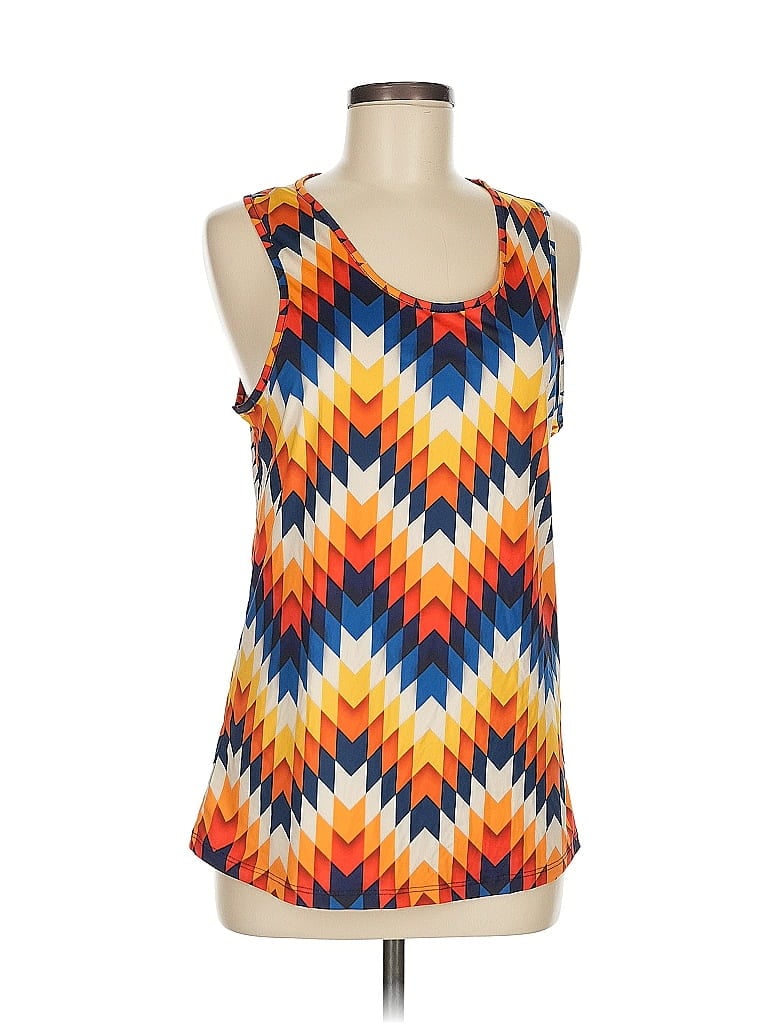 Pre-owned Unbranded Tank Top Orange Halter Neckline Tops
