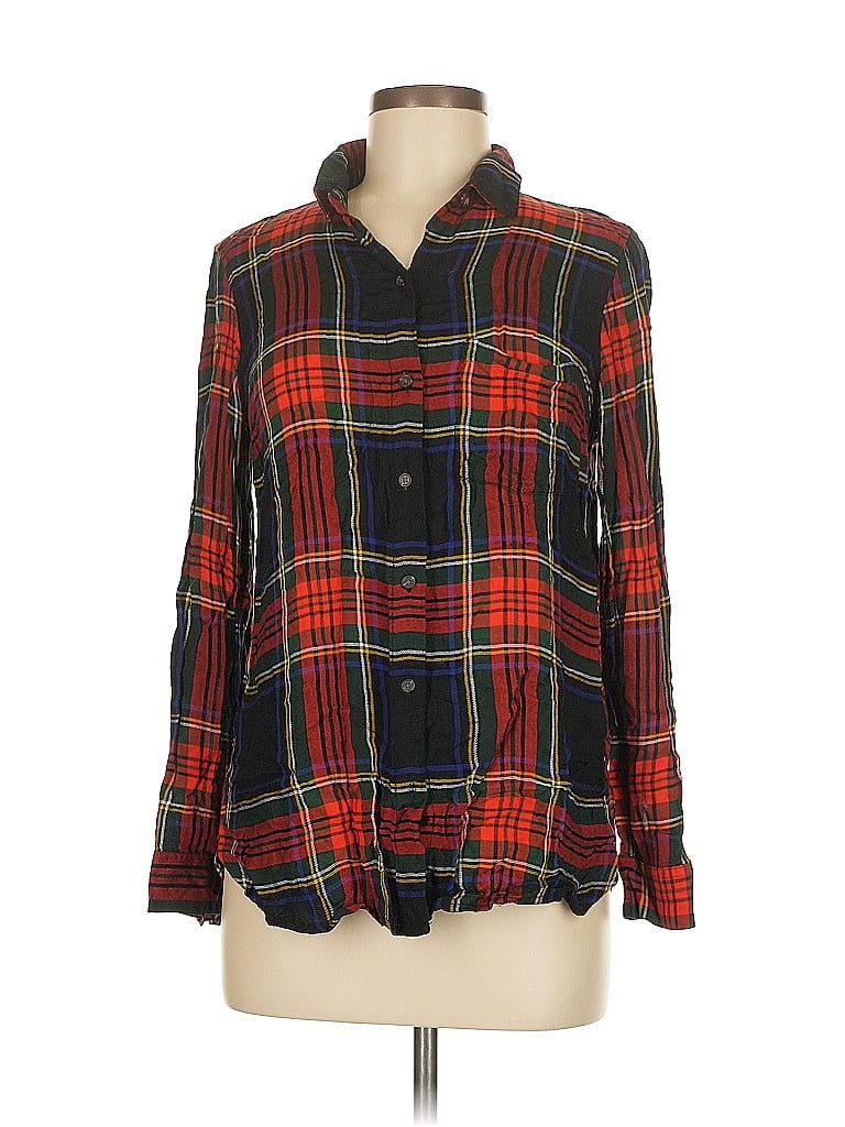 Pre-owned Old Navy Long Sleeve Button Down Shirt In Red